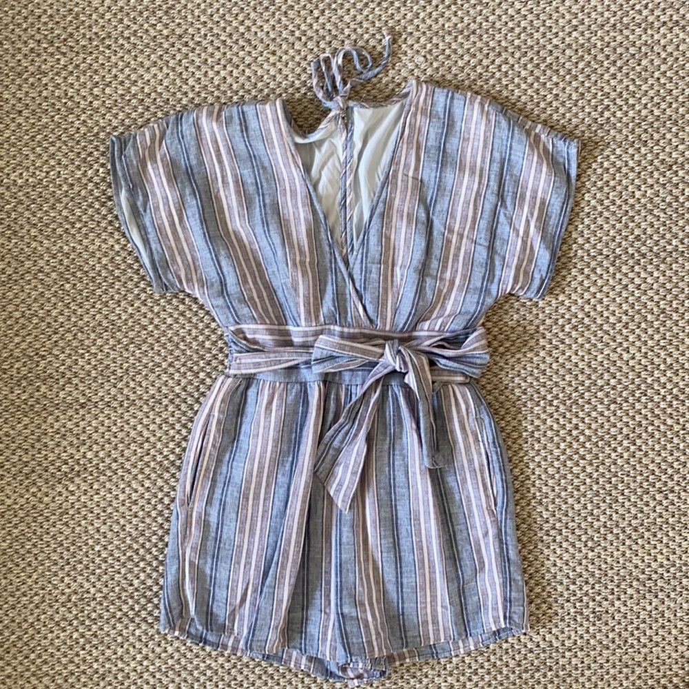AMERICAN EAGLE STRIPED ROMPER